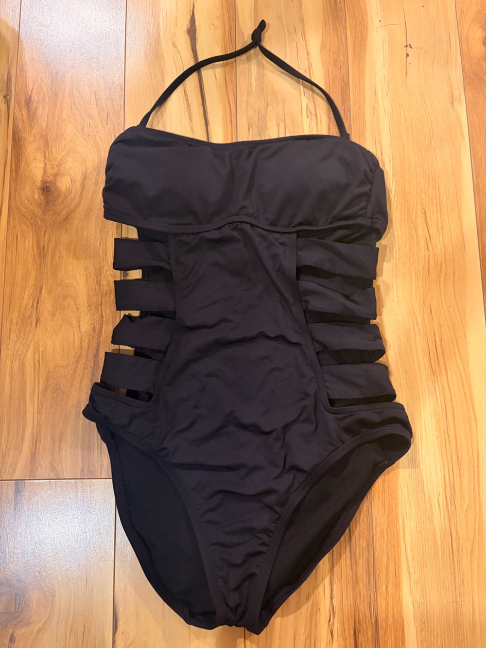 Kenneth Cole Reaction Black Cutout One-Piece Swimsuit